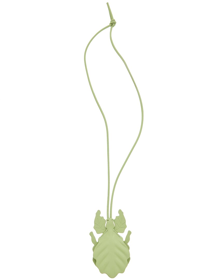 Loewe Leaf Insect Leather Keyfob Charm Green