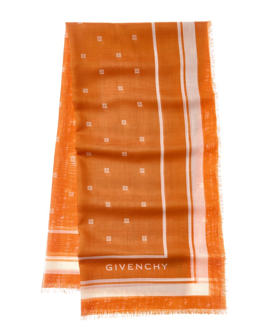 Givenchy 4G Logo Blended Silk & Cashmere Scarf