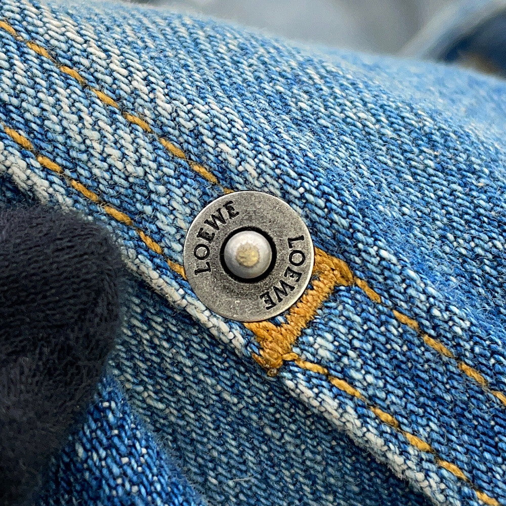 LOEWE Anagram Trapeze Denim Jacket Size 40 Denim BlueS359Y50X95 Cotton100%