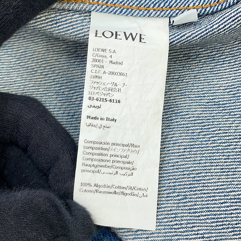 LOEWE Anagram Trapeze Denim Jacket Size 40 Denim BlueS359Y50X95 Cotton100%