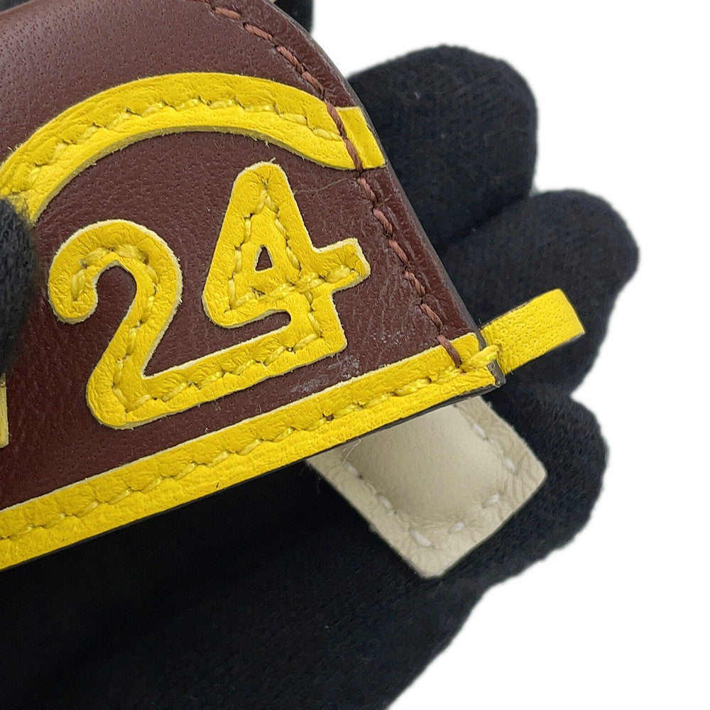 HERMES Rodeo Robeo 24 Craie/Terre/Jaune de Naples Lambskin Swift Leather Size PM