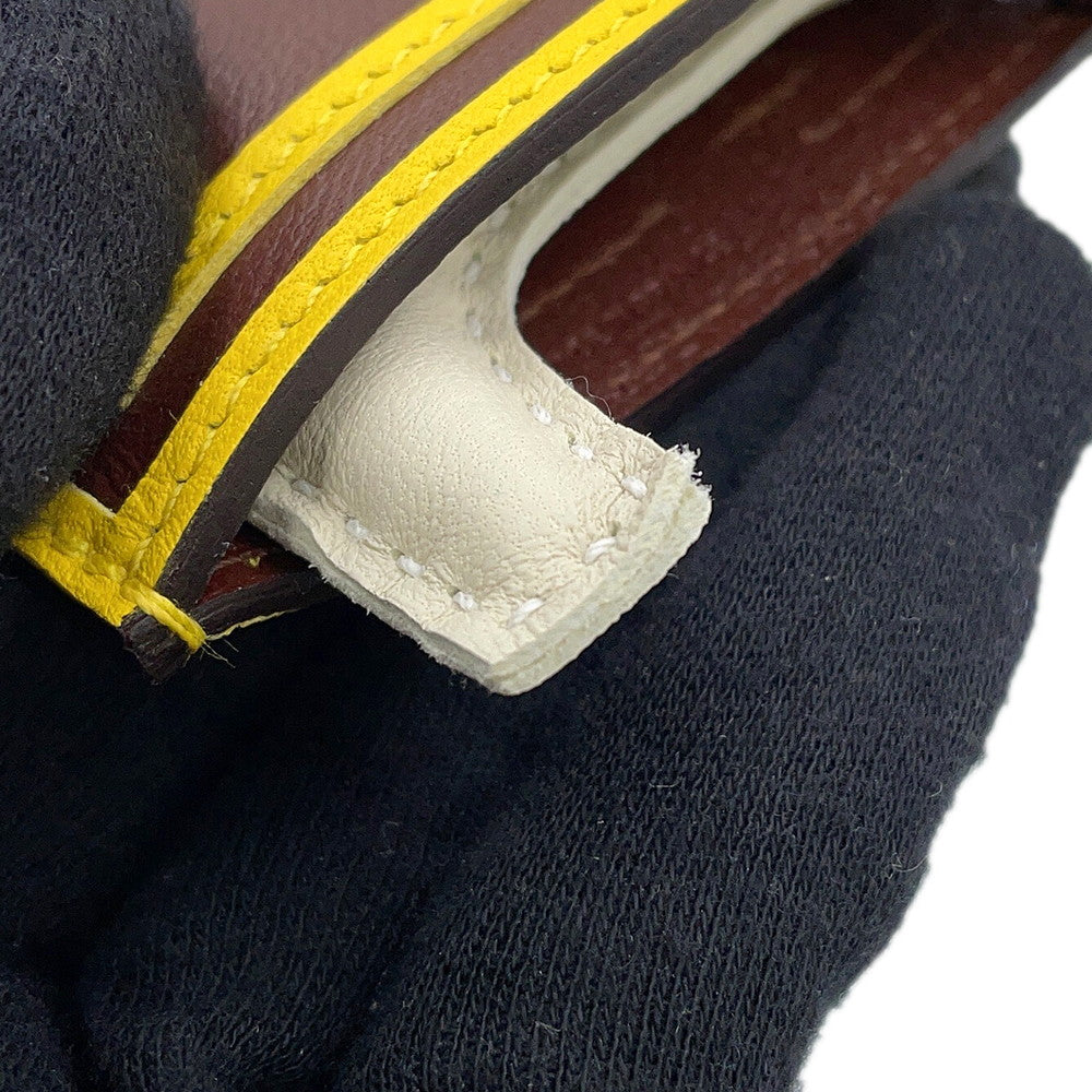 HERMES Rodeo Robeo 24 Craie/Terre/Jaune de Naples Lambskin Swift Leather Size PM