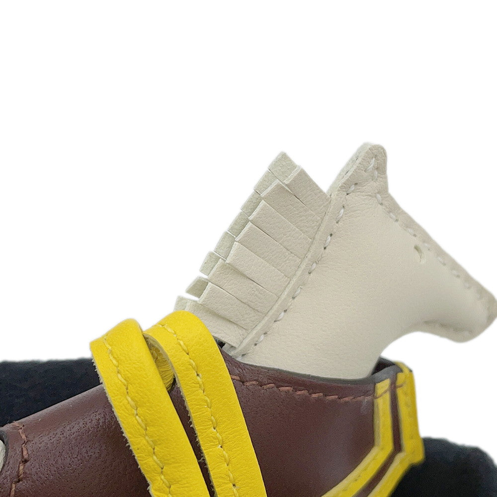 HERMES Rodeo Robeo 24 Craie/Terre/Jaune de Naples Lambskin Swift Leather Size PM