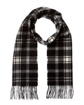 Amicale Cashmere Scottish Plaid Cashmere Scarf Black