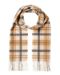 Amicale Cashmere Scottish Plaid Cashmere Scarf Brown Multi