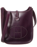 Hermes Purple Box Calf Leather Evelyne I Tpm (Authentic  )