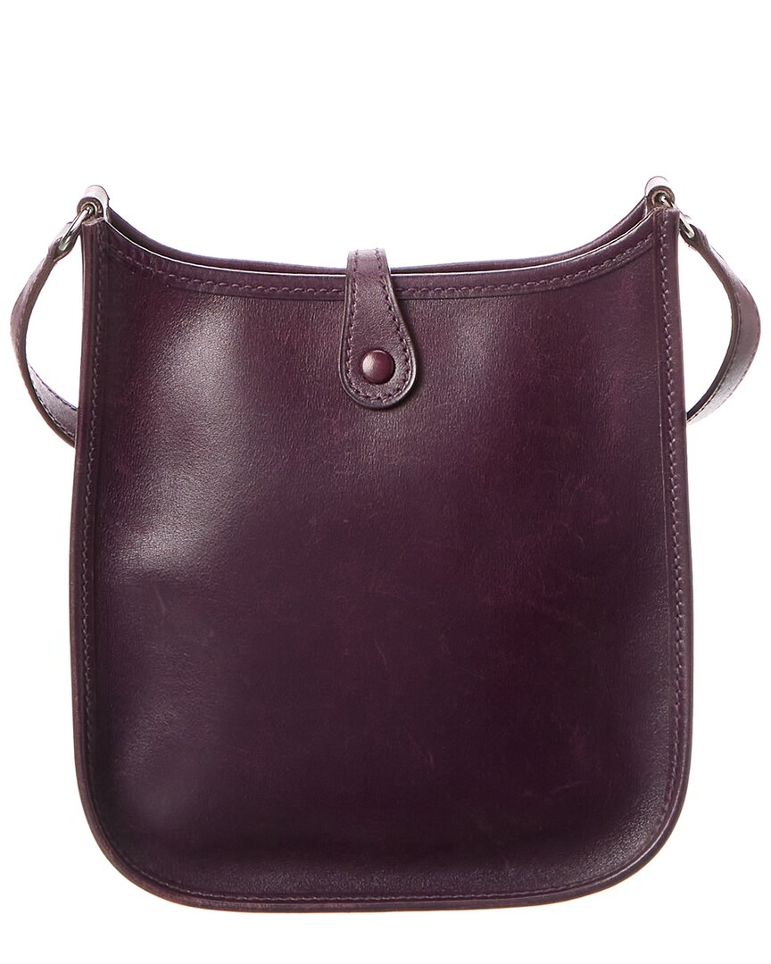 Hermes Purple Box Calf Leather Evelyne I Tpm (Authentic  )