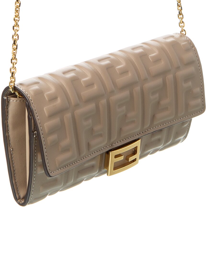 Fendi Baguette Leather Wallet On Chain