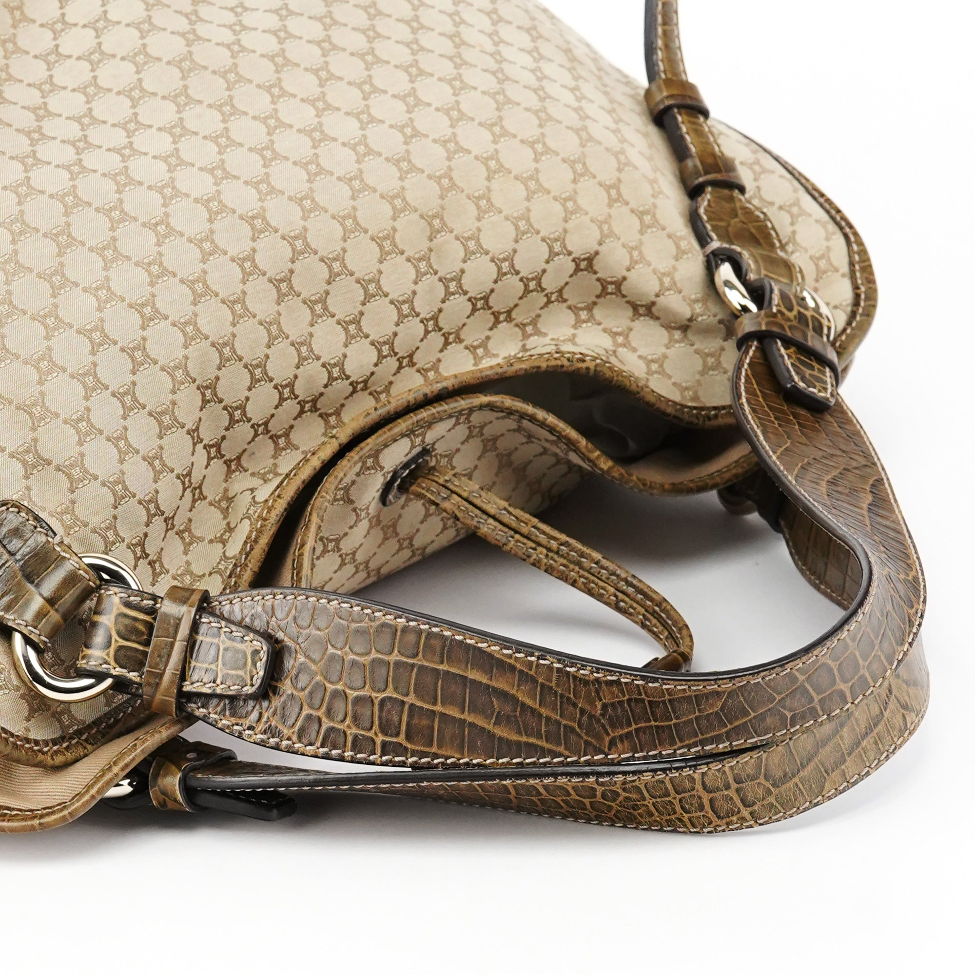 Beige Macadam Croc Bittersweet Shoulder Bag