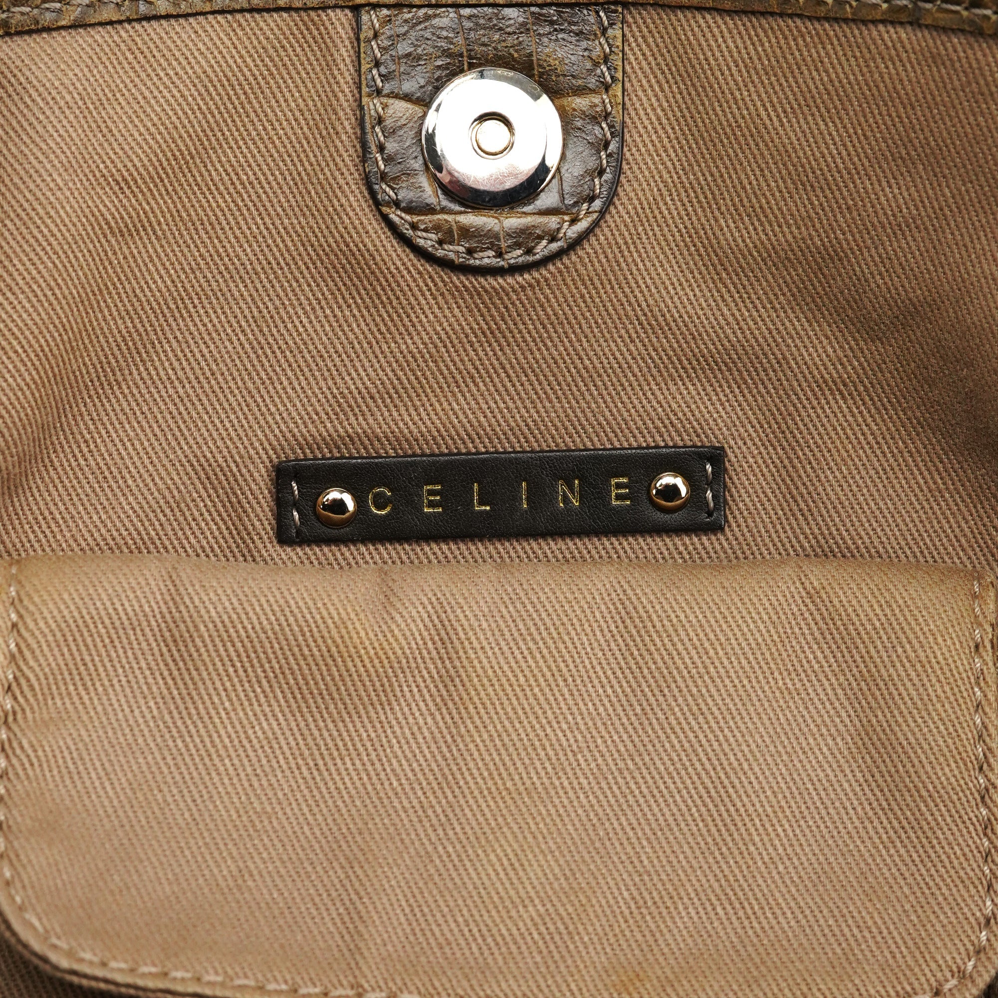 Beige Macadam Croc Bittersweet Shoulder Bag
