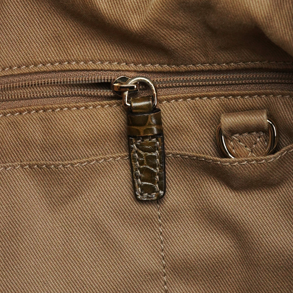 Beige Macadam Croc Bittersweet Shoulder Bag