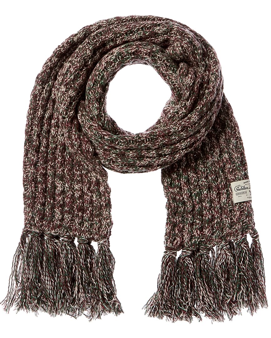 Golden Goose Ribbed Knit Wool-Blend Scarf Brown Multi One Size