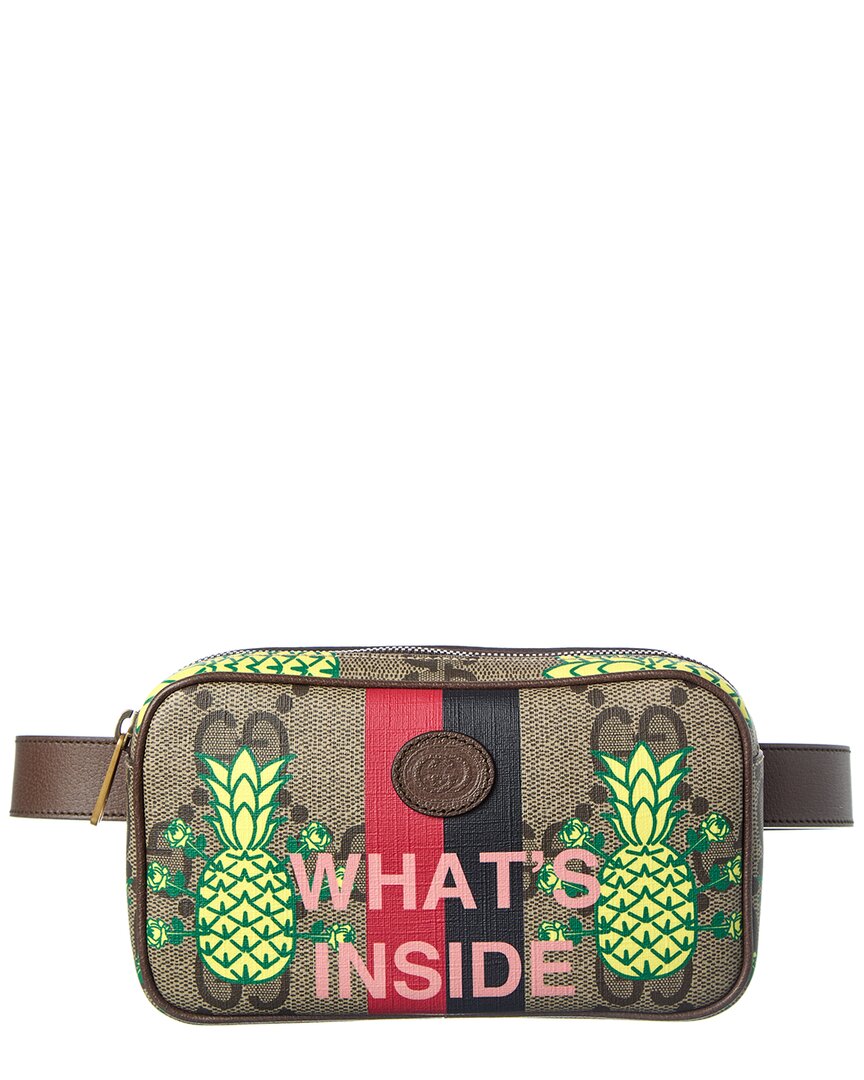 Gucci Gg Canvas & Leather Pouch Belt Bag
