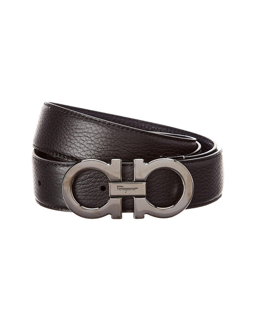 Ferragamo Reversible & Adjustable Double Gancini Leather Belt