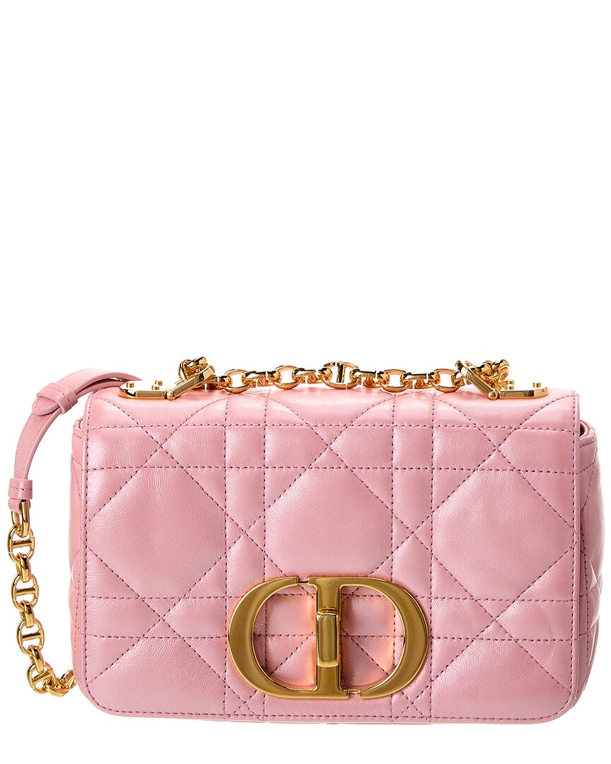 Dior Caro Small Leather Shoulder Bag Pink ONE SIZE