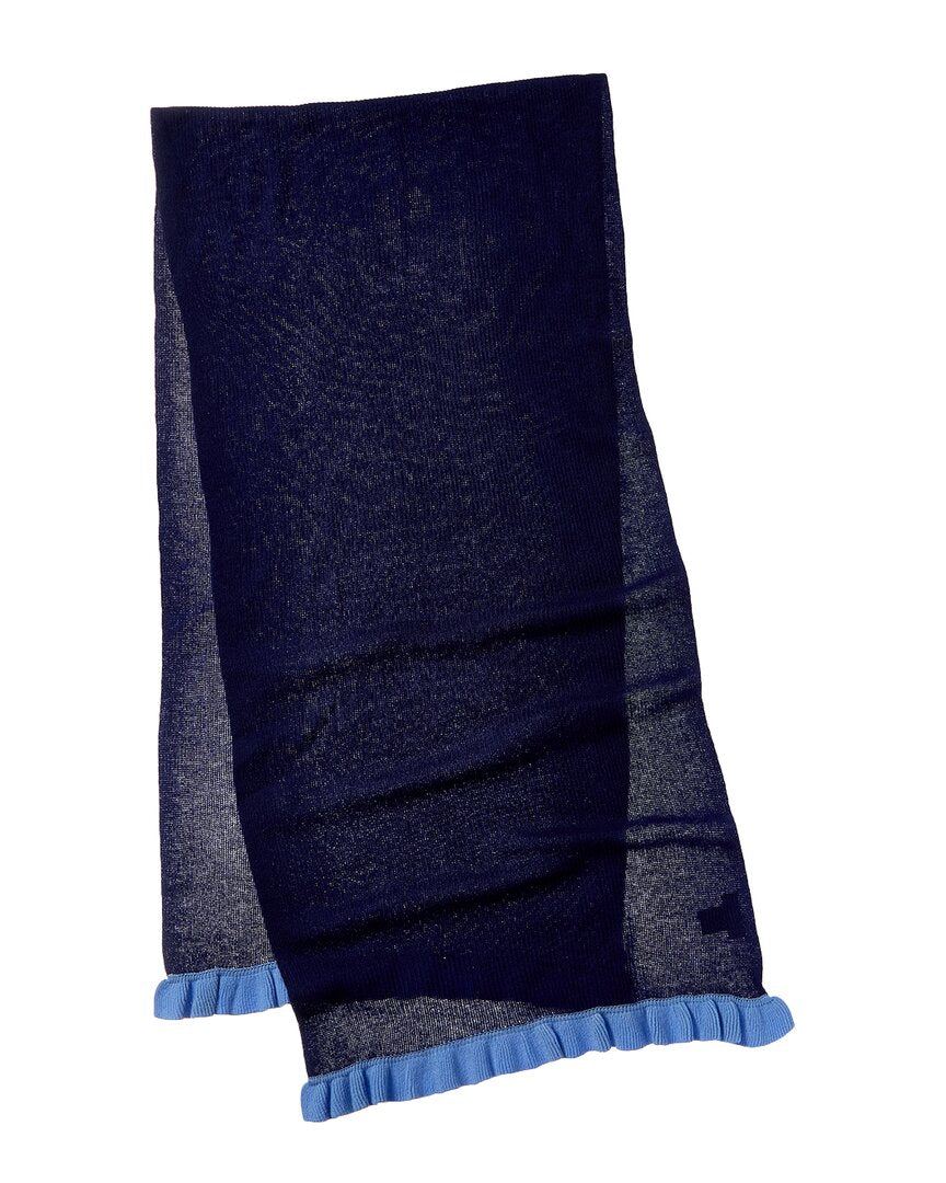Hannah Rose Contrast Ruffle Edges Rib Scarf