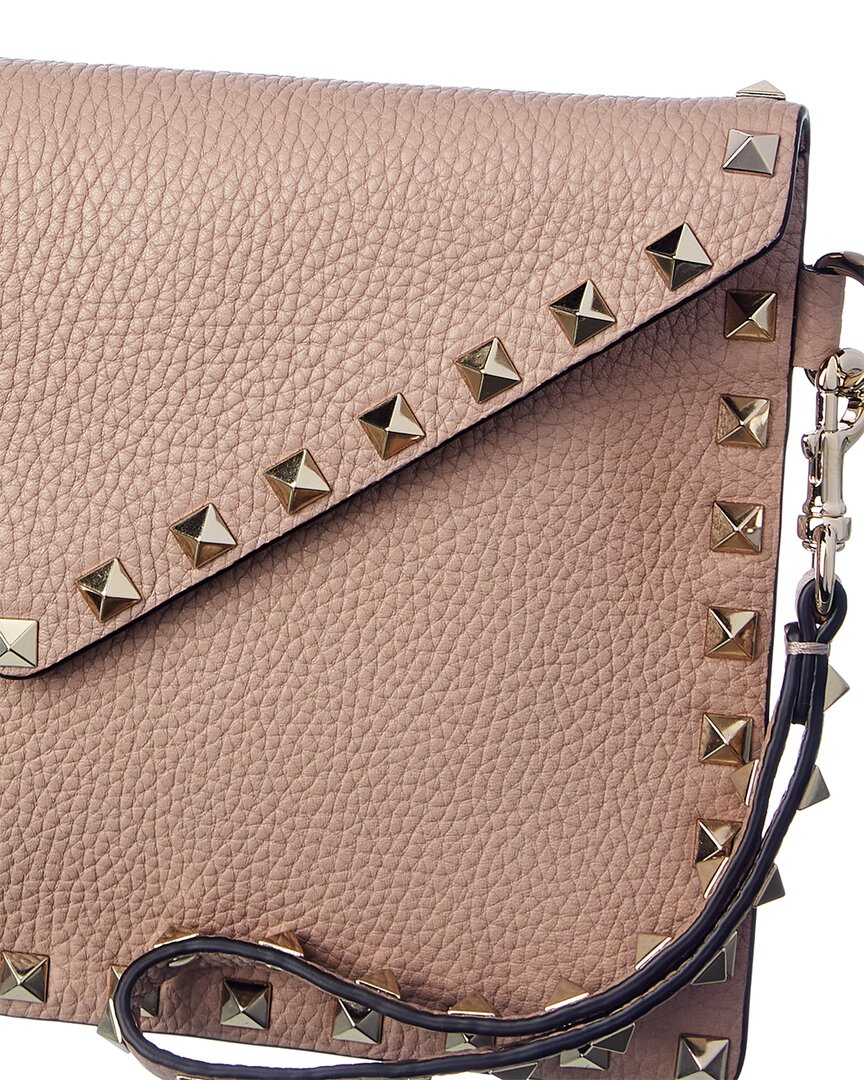 Valentino Rockstud Grainy Leather Pouch