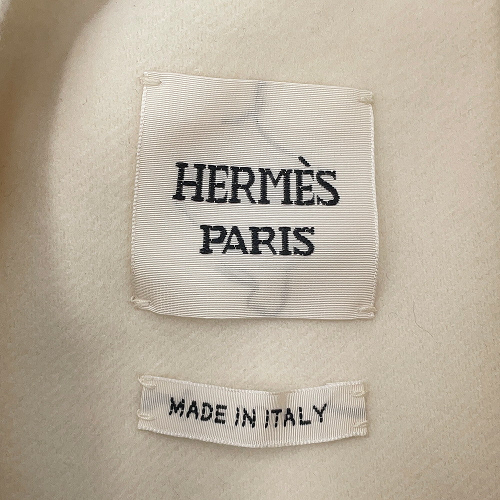 HERMES Short-sleeved bolero Size 34 Blanc Naturel Cashmere100%
