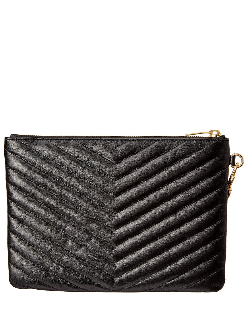 Saint Laurent Monogram Matelasse Leather Clutch