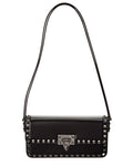 Valentino Rockstud23 East-West Leather Hobo Bag Black ONE SIZE