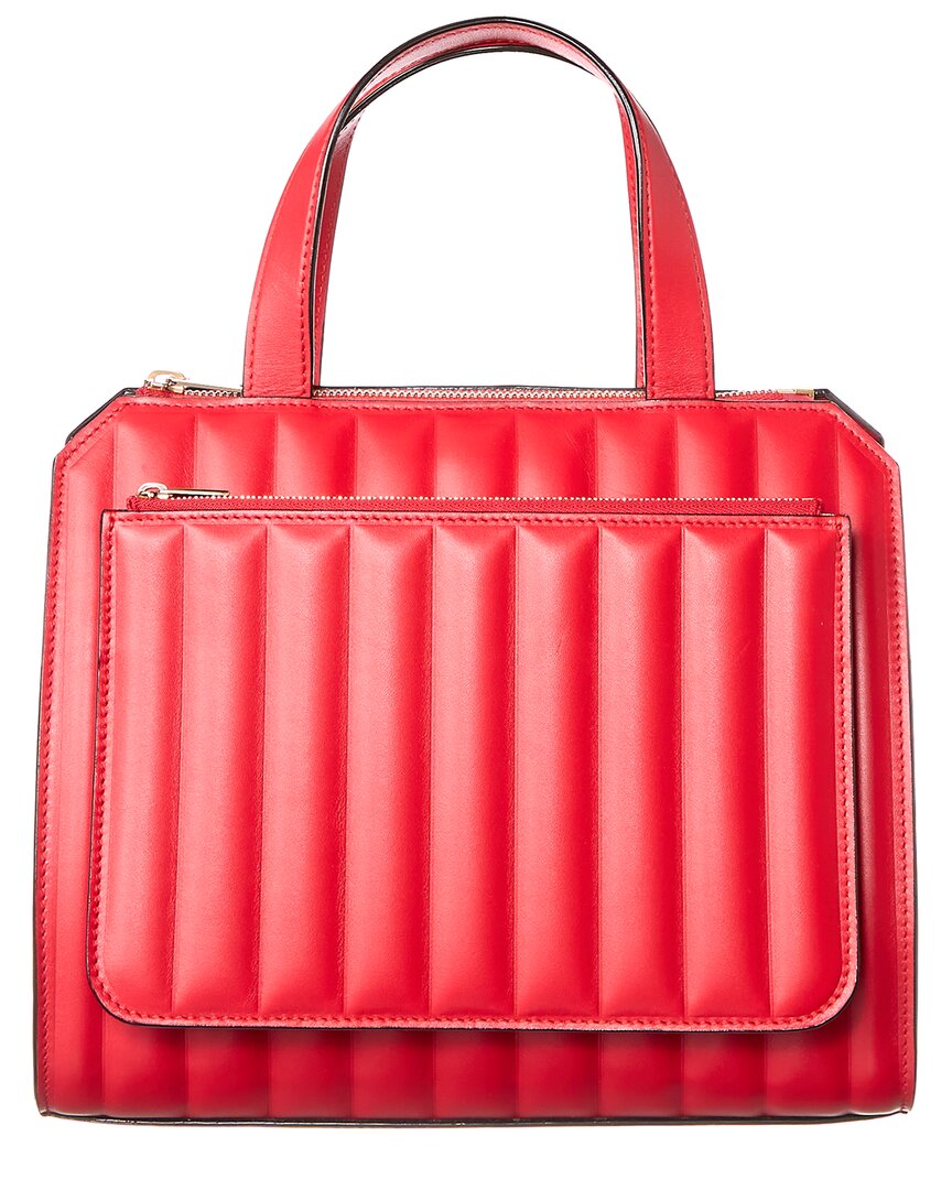 Valextra Passepartout Medium Leather Satchel Red ONE SIZE