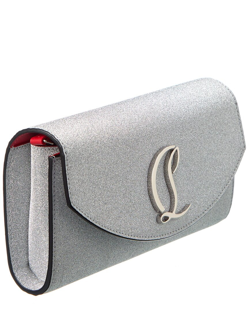 Christian Louboutin Loubi54 Glitter Leather Wallet On Chain