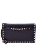 Valentino Rockstud Leather Flap Clutch