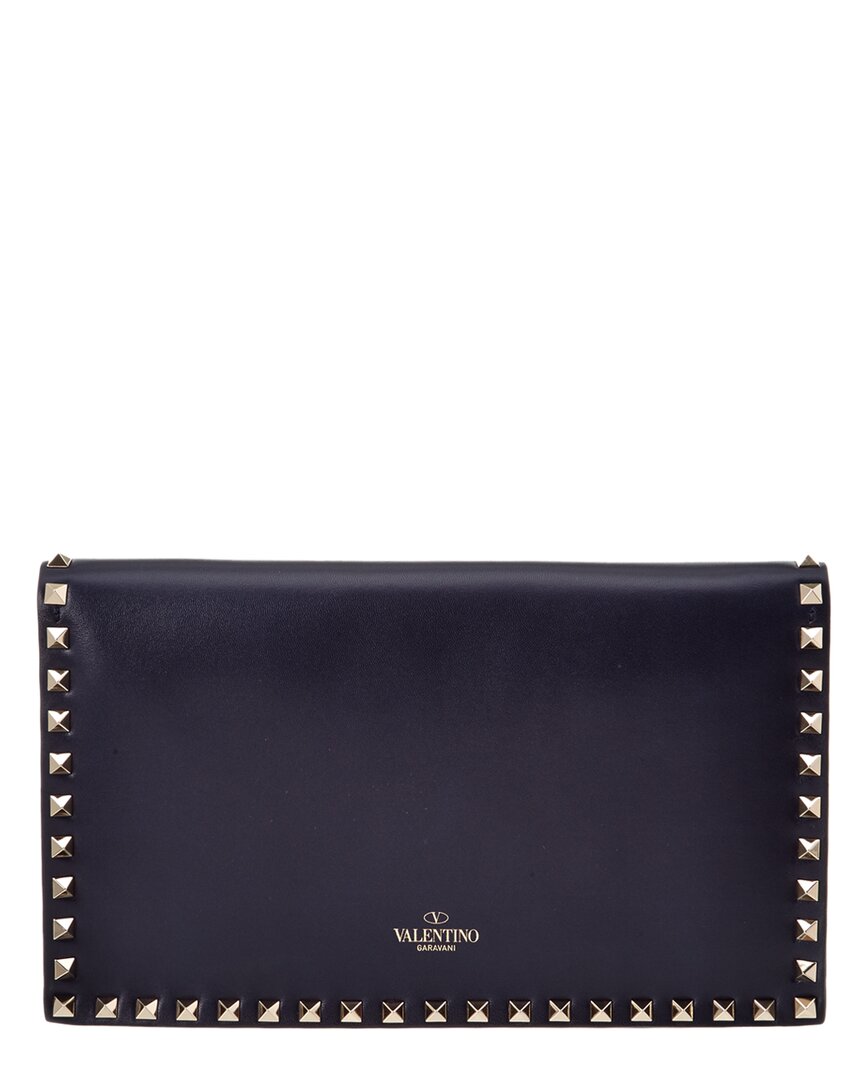 Valentino Rockstud Leather Flap Clutch
