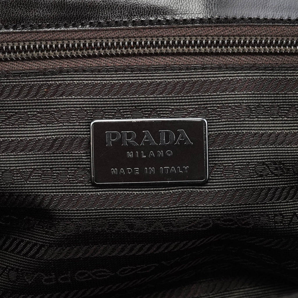 Dark Brown Vitello Buckle Top Handle Bag