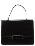 Dark Brown Vitello Buckle Top Handle Bag