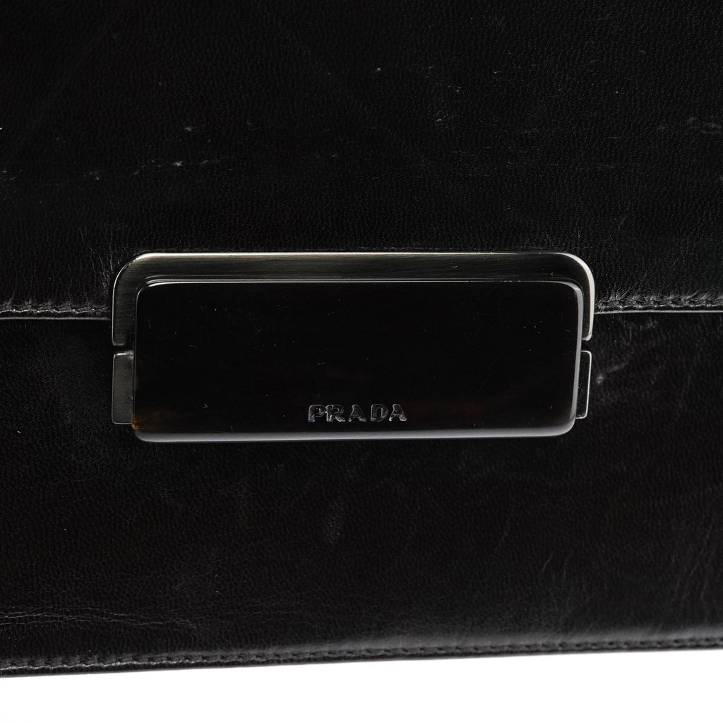 Dark Brown Vitello Buckle Top Handle Bag
