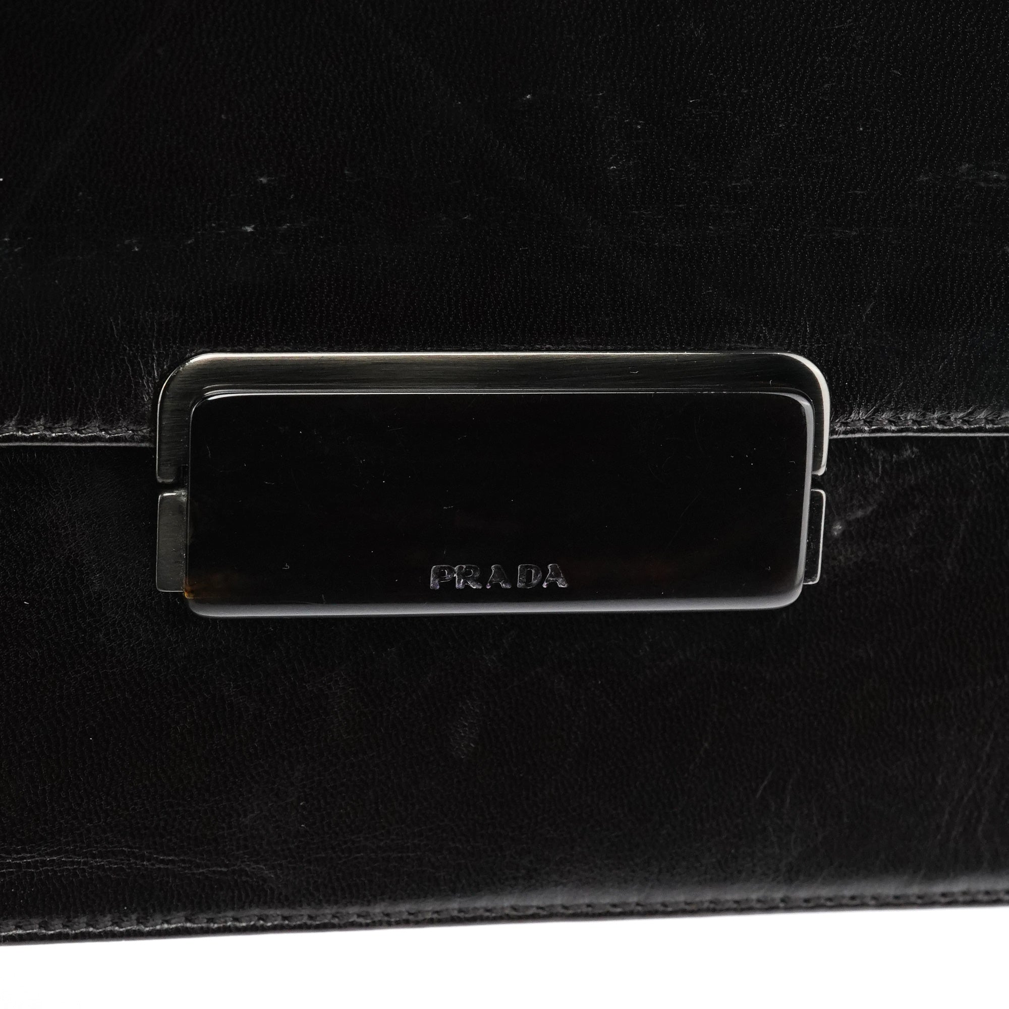 Dark Brown Vitello Buckle Top Handle Bag