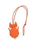 Loewe Leaf Insect Leather Keyfob Charm Orange