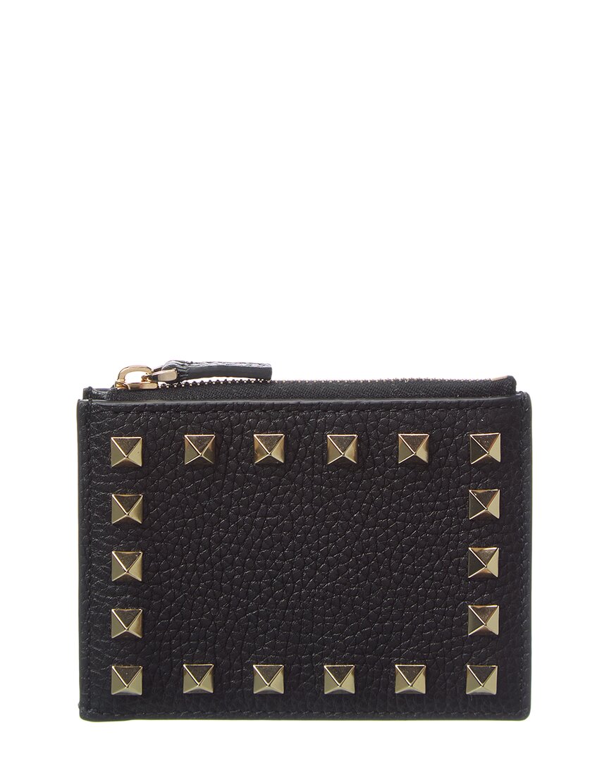 Valentino Rockstud Grainy Leather Card Case