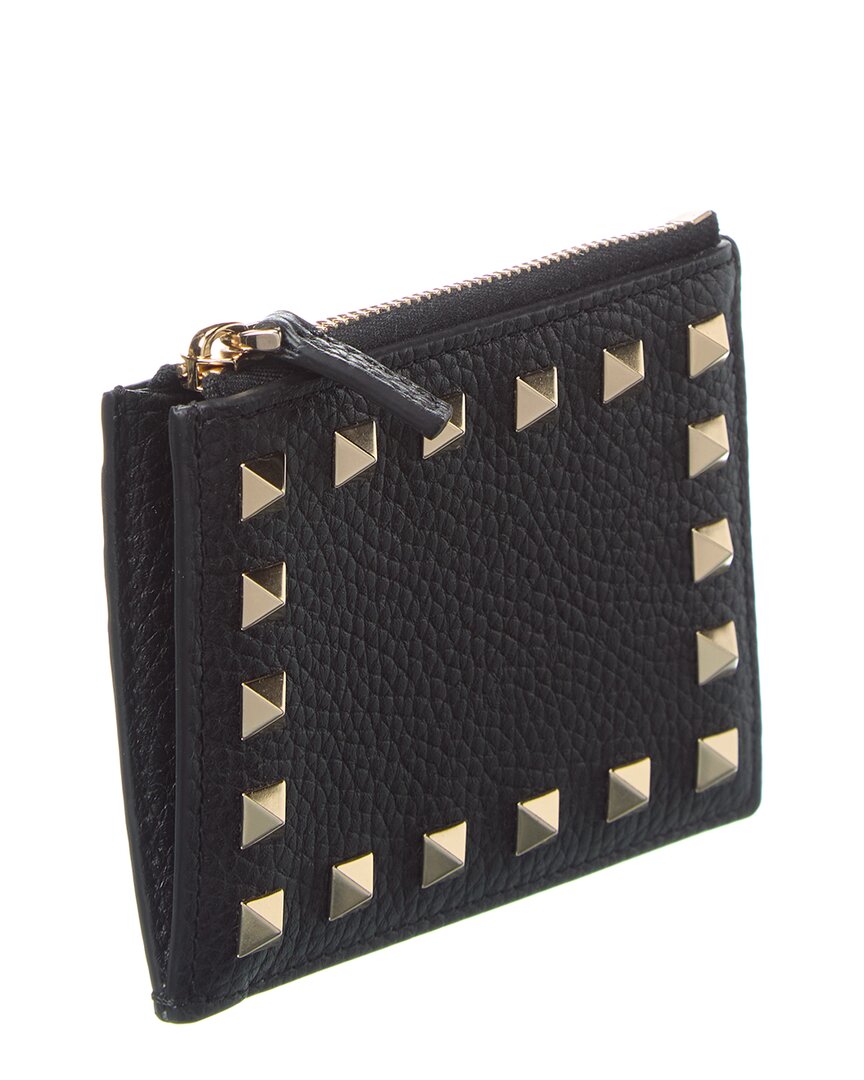 Valentino Rockstud Grainy Leather Card Case