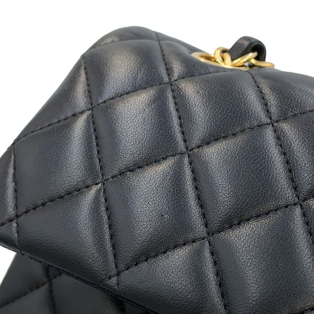 CHANEL Classic Matelasse Double Chain Shoulder Bag BlackA01113-Y01295-94305 Lambskin Size 23