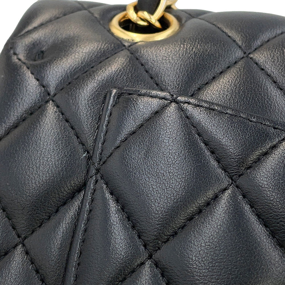 CHANEL Classic Matelasse Double Chain Shoulder Bag BlackA01113-Y01295-94305 Lambskin Size 23