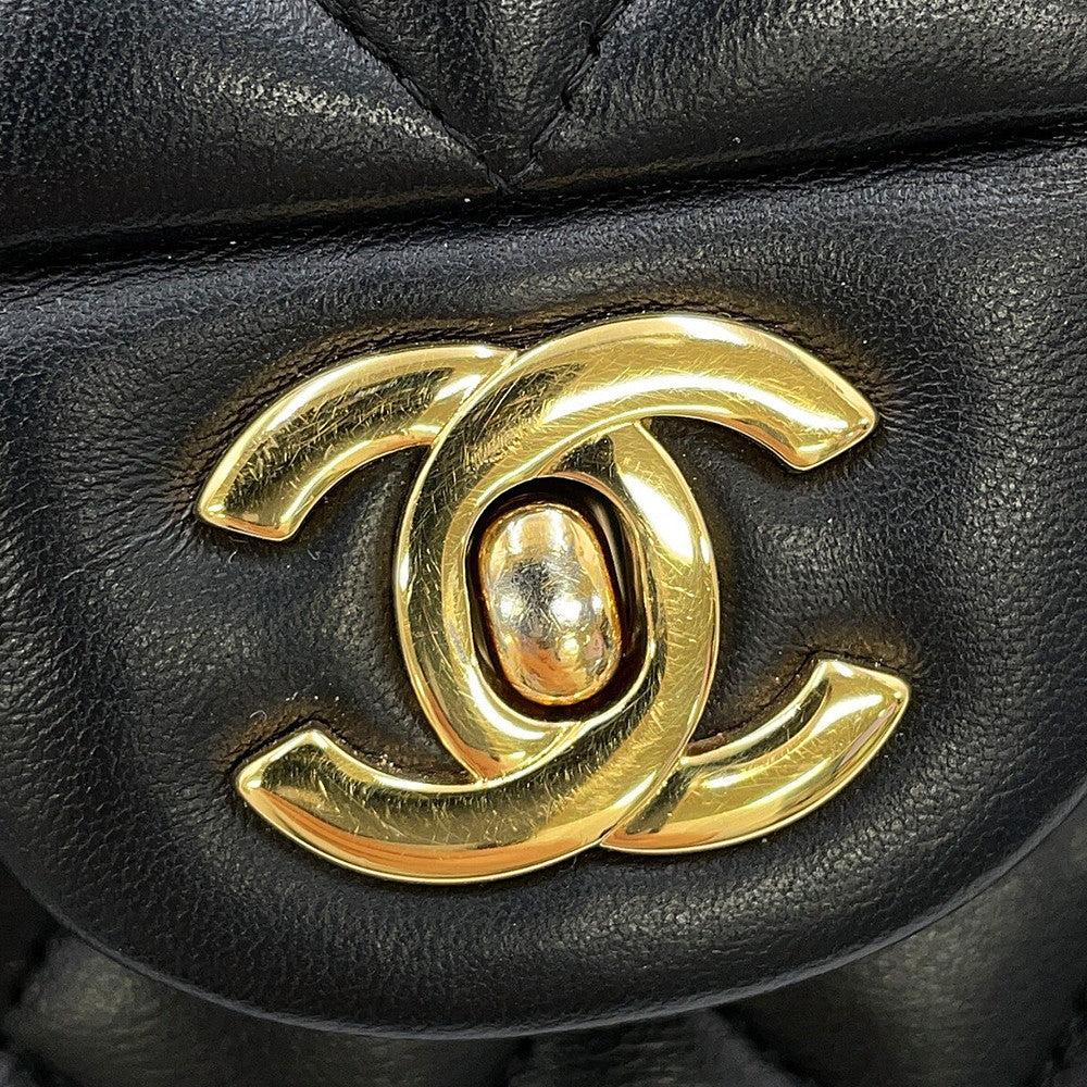 CHANEL Classic Matelasse Double Chain Shoulder Bag BlackA01113-Y01295-94305 Lambskin Size 23
