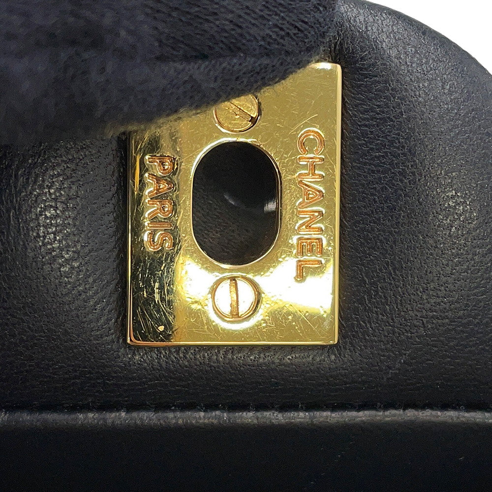 CHANEL Classic Matelasse Double Chain Shoulder Bag BlackA01113-Y01295-94305 Lambskin Size 23