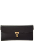 Toteme T-Lock Fold-Over Leather Continental Wallet