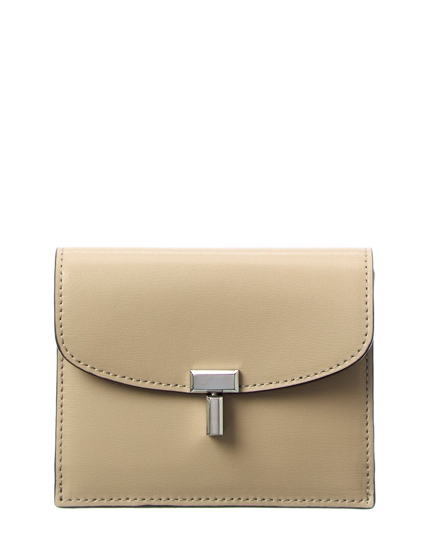 Toteme T-Lock Fold-Over Small Leather Card Case