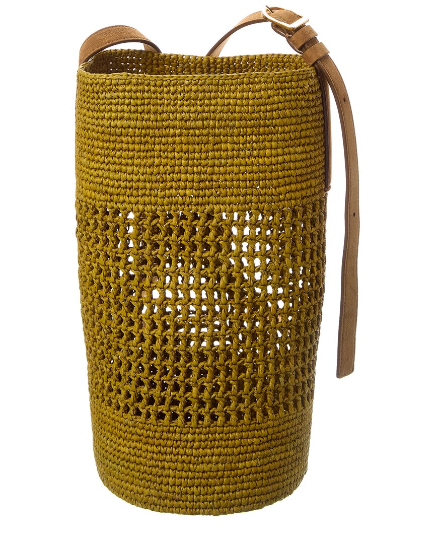 Khaite Billie Small Raffia & Suede Bucket Bag
