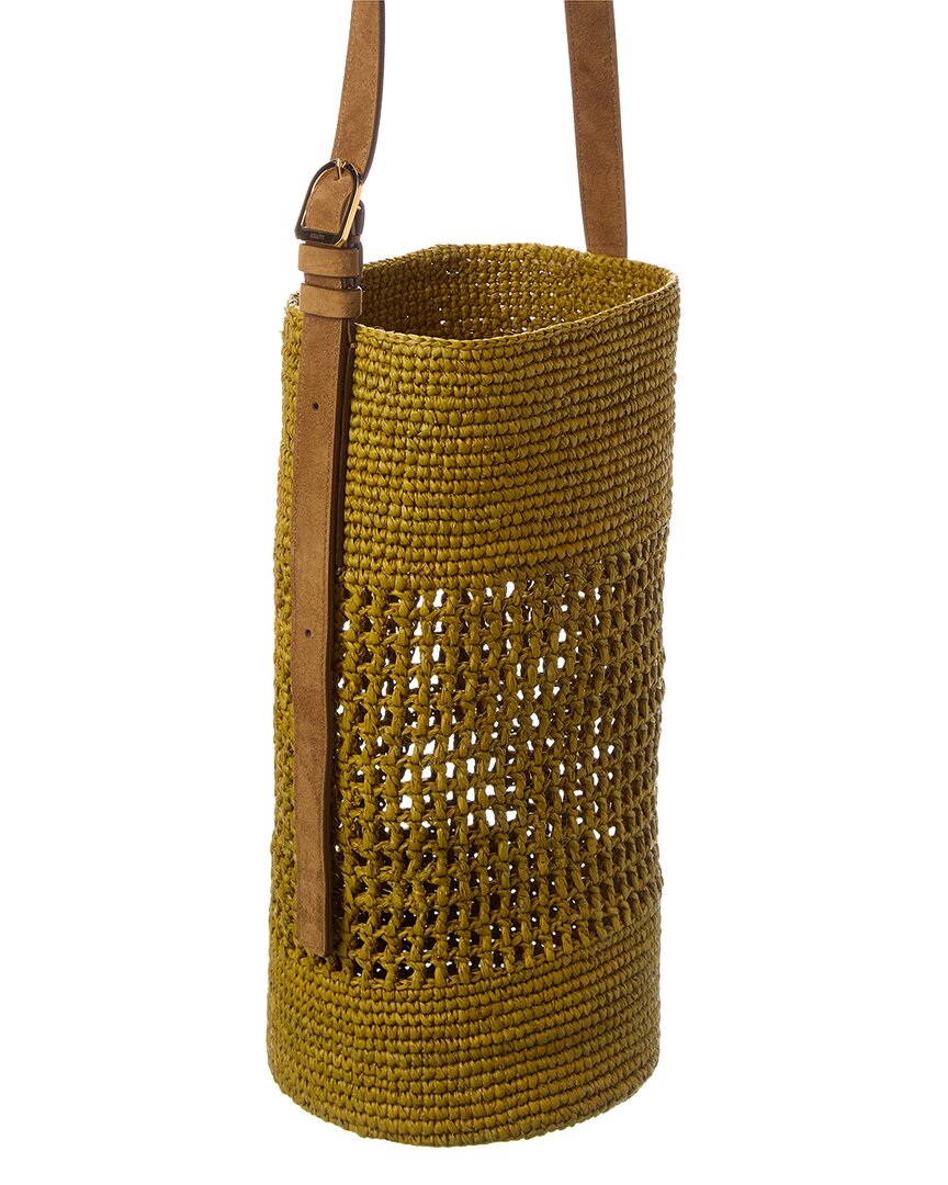 Khaite Billie Small Raffia & Suede Bucket Bag