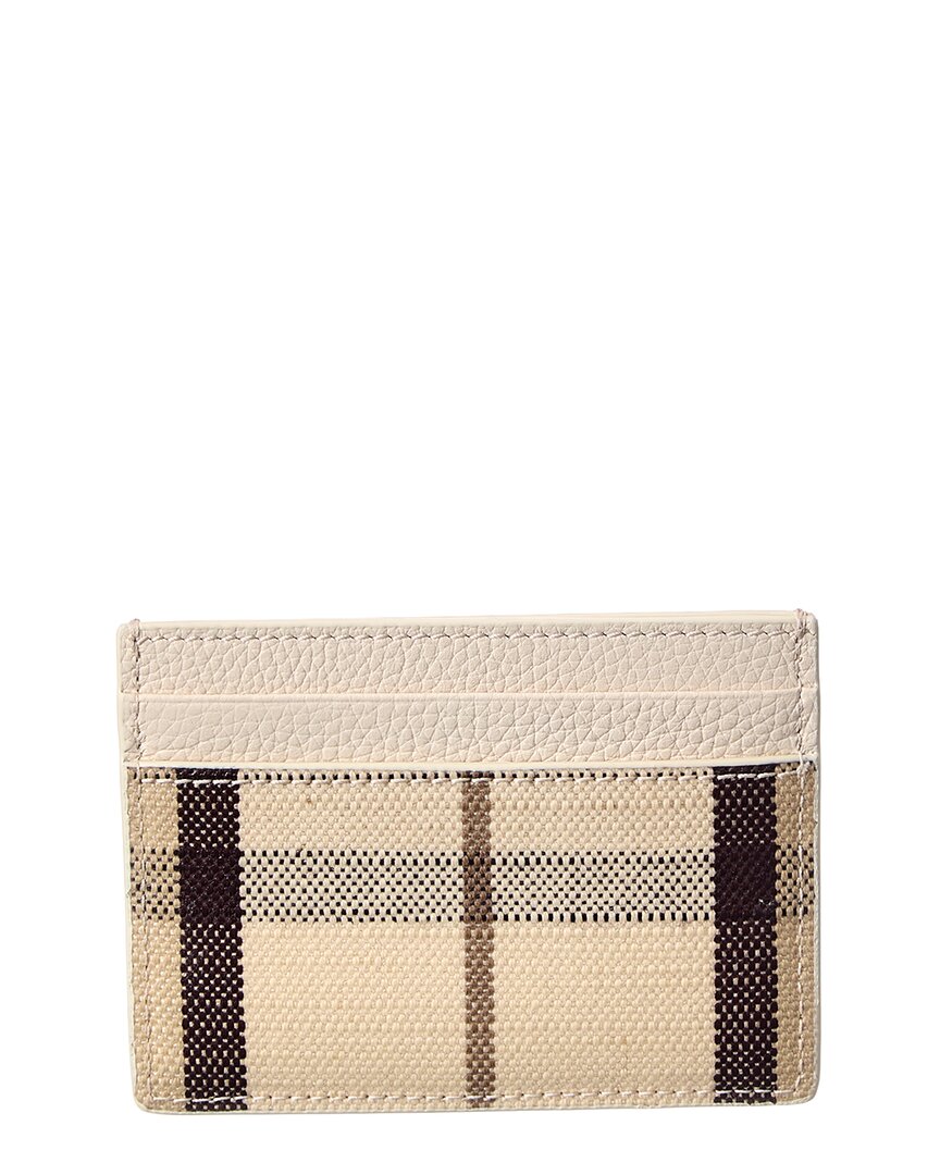 Burberry Highlands Coated Canvas & Leather Card Case