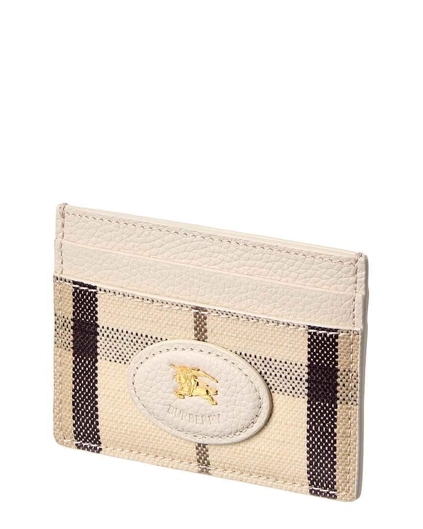 Burberry Highlands Coated Canvas & Leather Card Case