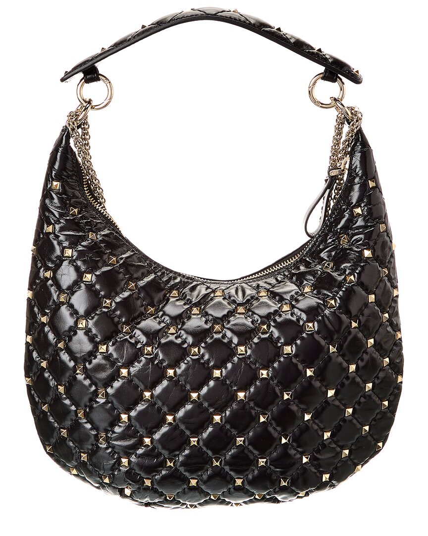 Valentino Rockstud Spike Leather Hobo Bag