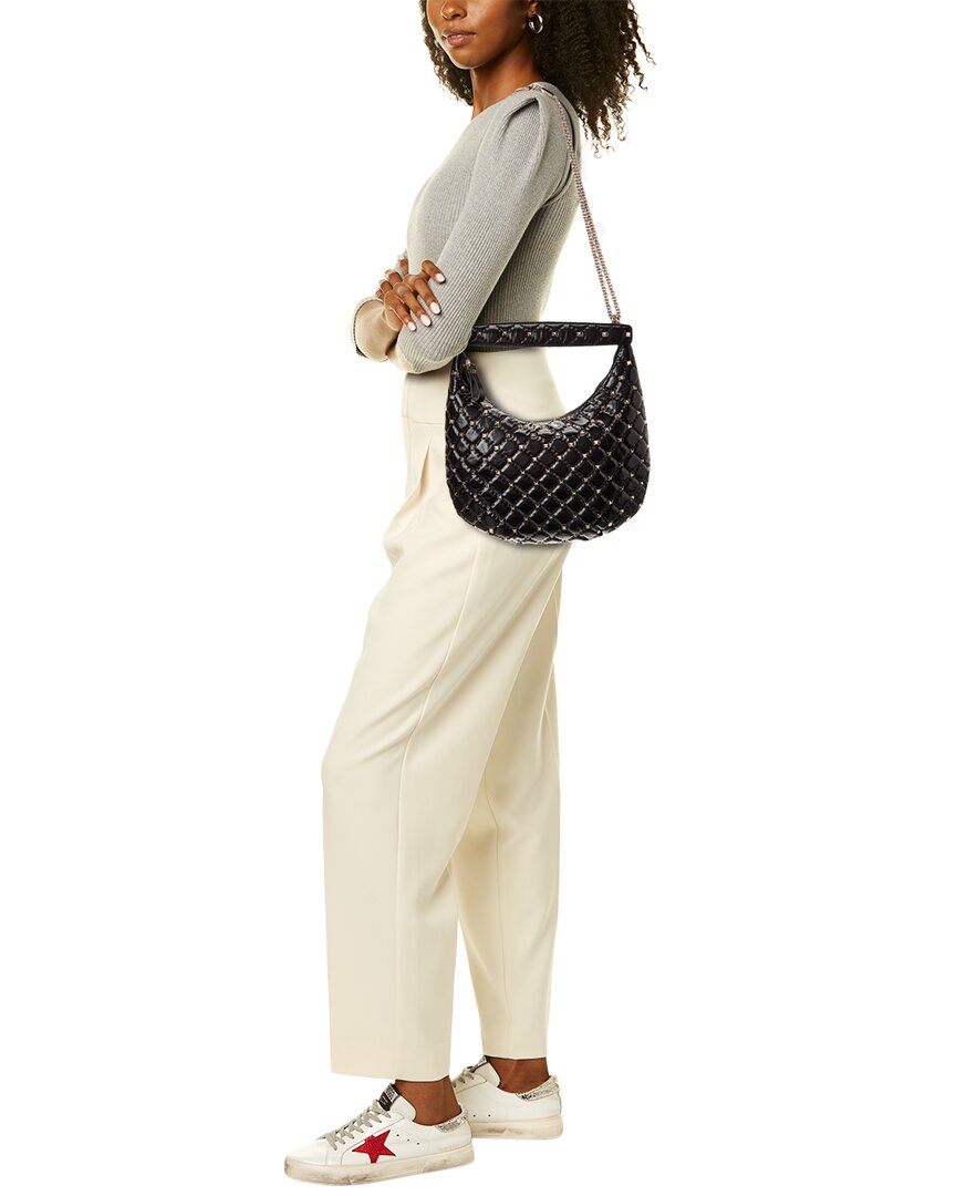 Valentino Rockstud Spike Leather Hobo Bag