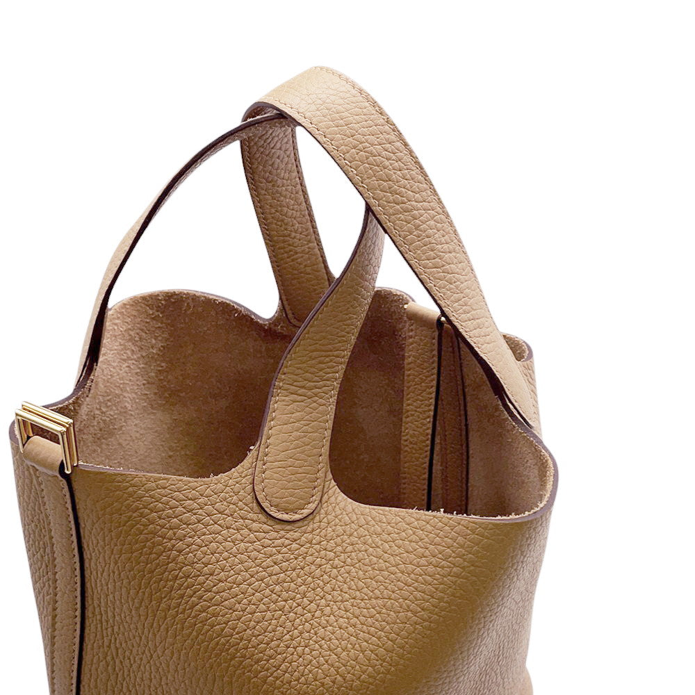 HERMES Picotin Lock Biscuit Taurillon Clemence Size PM