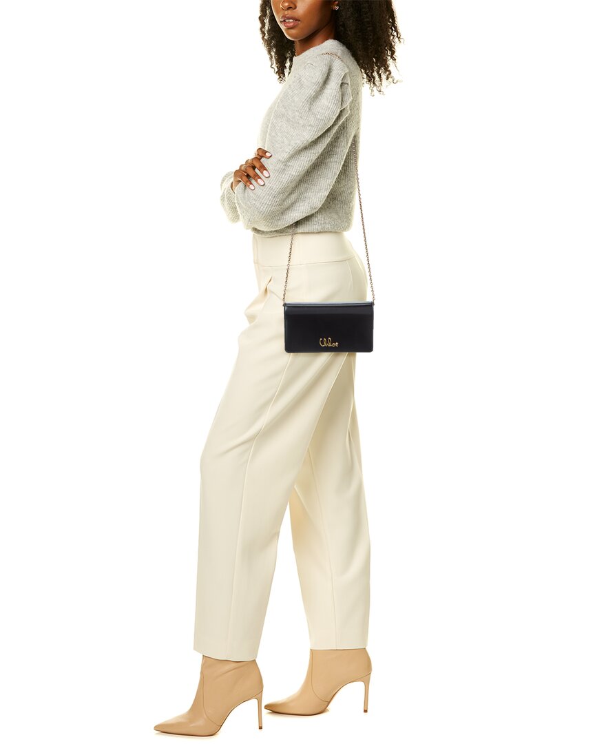 Chloé Flap Leather Wallet On Chain