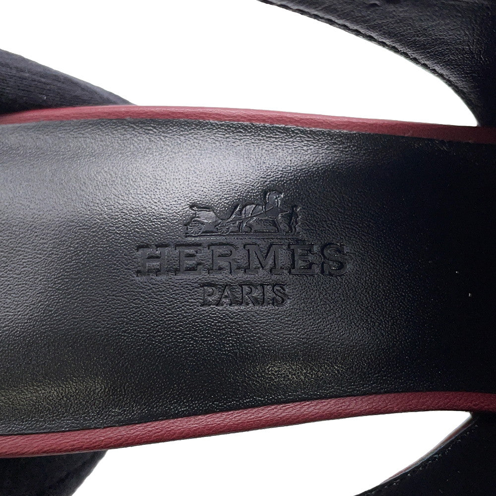 HERMES Sandals 《Marly》 45 Rouge HH261097Z Nappa Size 36.5